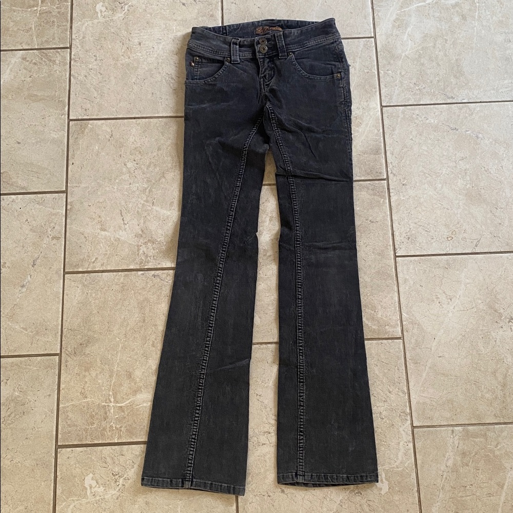 Zanada Jeans Grey Corduroy Y2K Low Waist Pants